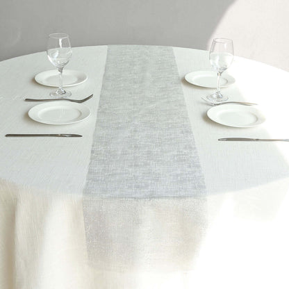 Mesh 11"x108" Table Runner Metallic Silver - Glitter Design for Convenient Event Decoration - Bell Racket Store