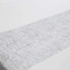 Mesh 11"x108" Table Runner Metallic Silver - Glitter Design for Convenient Event Decoration - Bell Racket Store