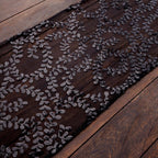 Mesh 12"x108" Table Runner Black - Leaf Vine Embroidery - Bell Racket Store