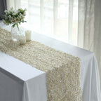 Mesh 12"x108" Table Runner Gold - Sequin Schiffli Lace Design for Stylish Celebrations - Bell Racket Store