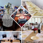 Mesh 12"x108" Table Runner Gold - Sequin Schiffli Lace Design for Stylish Celebrations - Bell Racket Store