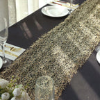 Mesh 12"x108" Table Runner Gold - Sequin Schiffli Lace Design for Stylish Celebrations - Bell Racket Store