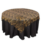 Mesh 72"x72" Table Overlay Square Tablecloth Black Gold - Wave Embroidered Sequins Table Topper - Bell Racket Store