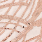 Mesh 72"x72" Table Overlay Square Tablecloth Blush - Wave Embroidered Sequins Table Topper - Bell Racket Store