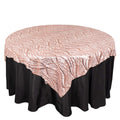 Mesh 72"x72" Table Overlay Square Tablecloth Blush - Wave Embroidered Sequins Table Topper - Bell Racket Store