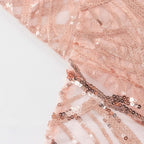 Mesh 72"x72" Table Overlay Square Tablecloth Blush - Wave Embroidered Sequins Table Topper - Bell Racket Store