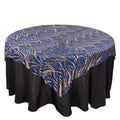 Mesh 72"x72" Table Overlay Square Tablecloth Royal Blue - Wave Embroidered Sequins Table Topper - Bell Racket Store
