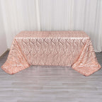 Mesh 90"x156" Rectangle Tablecloth Rose Gold - Wave Sequin Embroidered Table Cover - Bell Racket Store