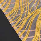 Mesh 90"x156" Rectangle Tablecloth Rose Gold/Gold - Wave Sequin Embroidered Table Cover - Bell Racket Store