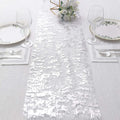 Mesh Polyester 108" Table Runner Roll Metallic Silver - Distressed Foil Look Disposable Table Decor - Bell Racket Store