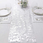 Mesh Polyester 108" Table Runner Roll Metallic Silver - Distressed Foil Look Disposable Table Decor - Bell Racket Store