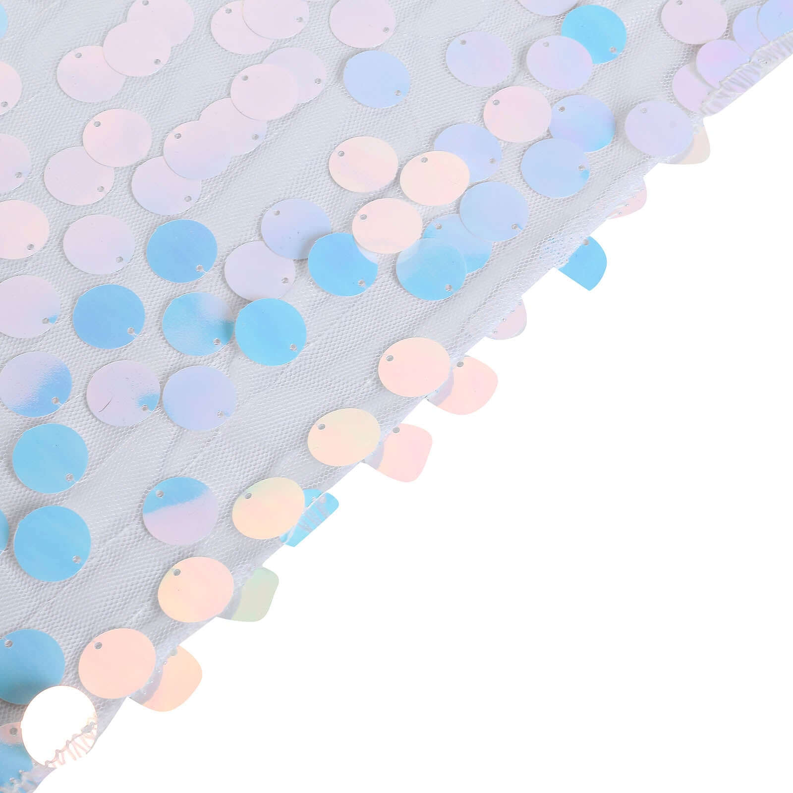 54"x4 Yards Iridescent Blue Big Payette Sequin Fabric Roll, Mesh Sequin DIY Craft Fabric Bolt