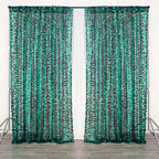 8ftx8ft Hunter Emerald Green Big Payette Sequin Event Curtain Drapes, Backdrop Event Panel