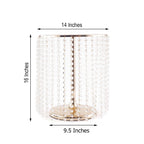 Metal Cake Stand Round Design Metallic Gold with Crystal Chains 14" Dia - Cupcake Dessert Pedestal 16"Tall - Bell Racket Store