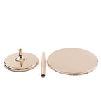 Metal Cake Stand Round Design Metallic Gold with Crystal Chains 14" Dia - Cupcake Dessert Pedestal 16"Tall - Bell Racket Store