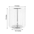 Metal Cake Stand Round Design Metallic Silver with Crystal Chains 14" Dia - Cupcake Dessert Pedestal 16"Tall - Bell Racket Store