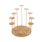 Metal Cake Stand with 12 - Arm Tiered Cupcake Holders Gold - Layered Dessert Display Tower Centerpiece for Luxurious Weddings Gala Events & Dessert Buffets 29" - Bell Racket Store