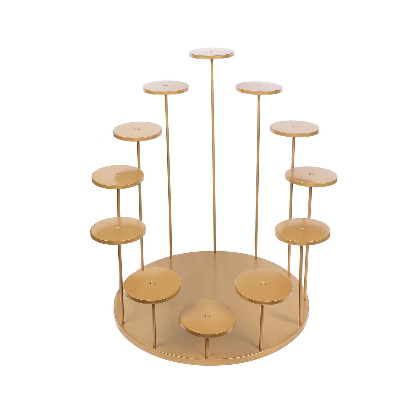 Metal Cake Stand with 12 - Arm Tiered Cupcake Holders Gold - Layered Dessert Display Tower Centerpiece for Luxurious Weddings Gala Events & Dessert Buffets 29" - Bell Racket Store