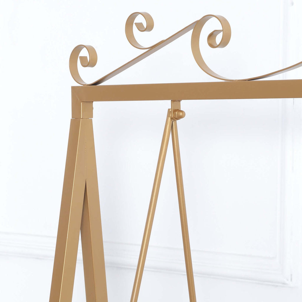 Metal Floor Swing Cake Stand Gold - Exquisite Hanging Dessert Display Serving Station for Upscale Parties & Weddings 6ft Tall - Bell Racket Store