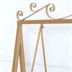 Metal Floor Swing Cake Stand Gold - Exquisite Hanging Dessert Display Serving Station for Upscale Parties & Weddings 6ft Tall - Bell Racket Store