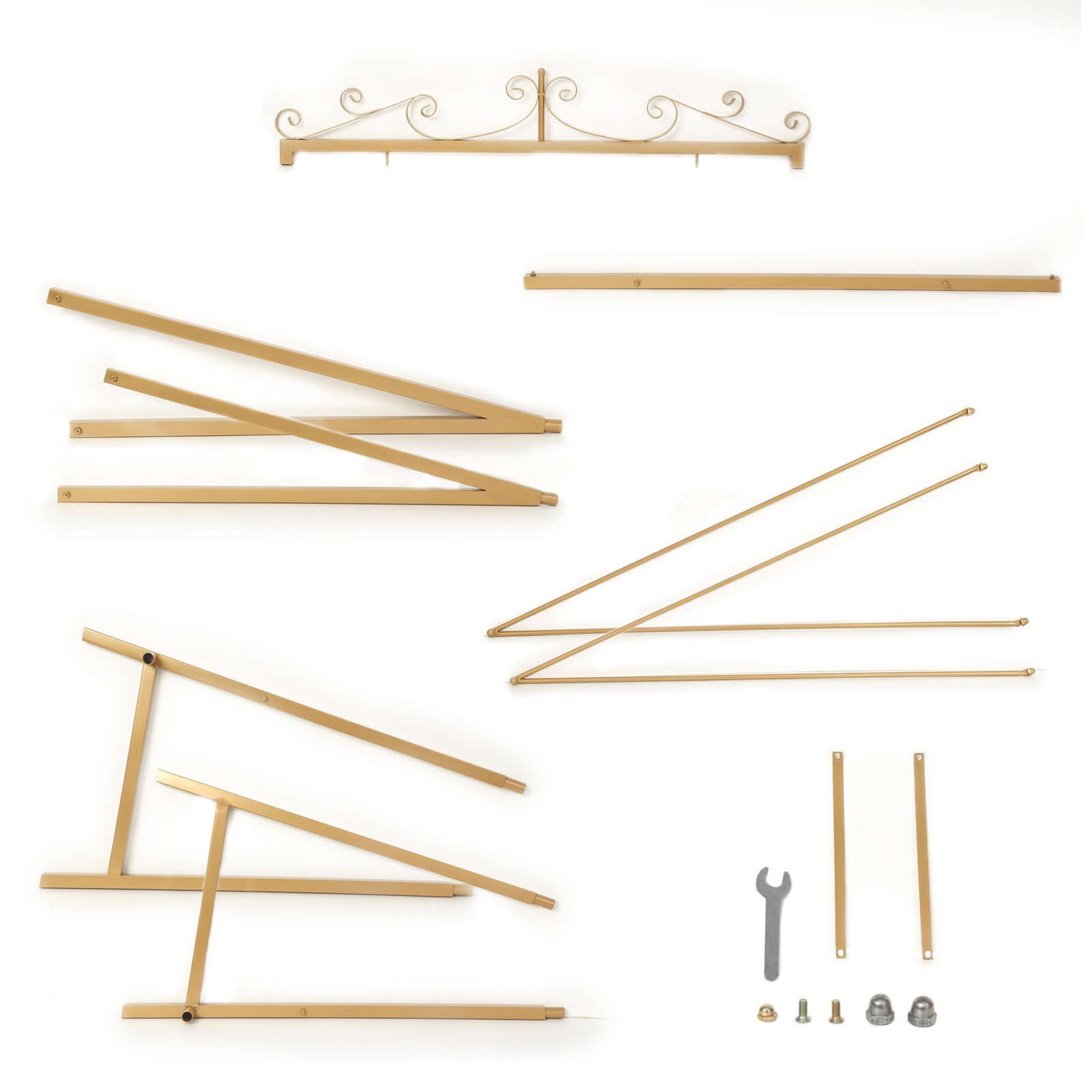 Metal Floor Swing Cake Stand Gold - Exquisite Hanging Dessert Display Serving Station for Upscale Parties & Weddings 6ft Tall - Bell Racket Store