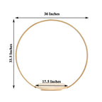 Metal Round Floral Hoop Cake Stand Gold - Chic Geometric Dessert Display DIY Centerpiece Table Decoration With Wooden Base 33"