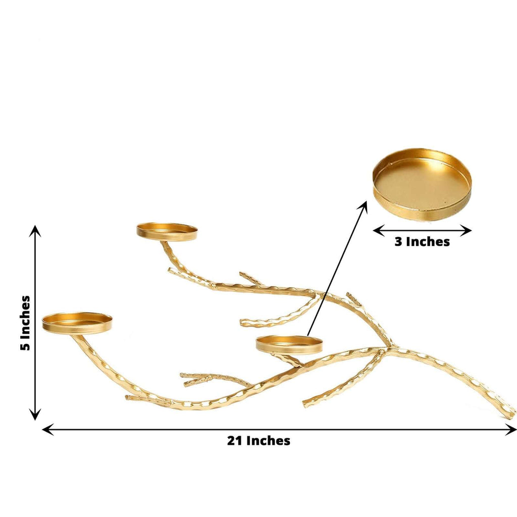 Metal Manzanita Tree Branch Candelabra Candle Holder Stand Gold - Twig Branch Design Table Centerpiece 2ft - Bell Racket Store