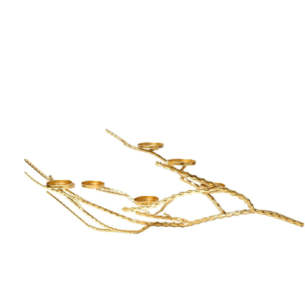 Metal Manzanita Tree Branch Candelabra Candle Holder Stand Gold - Twig Branch Design Table Centerpiece 3ft - Bell Racket Store