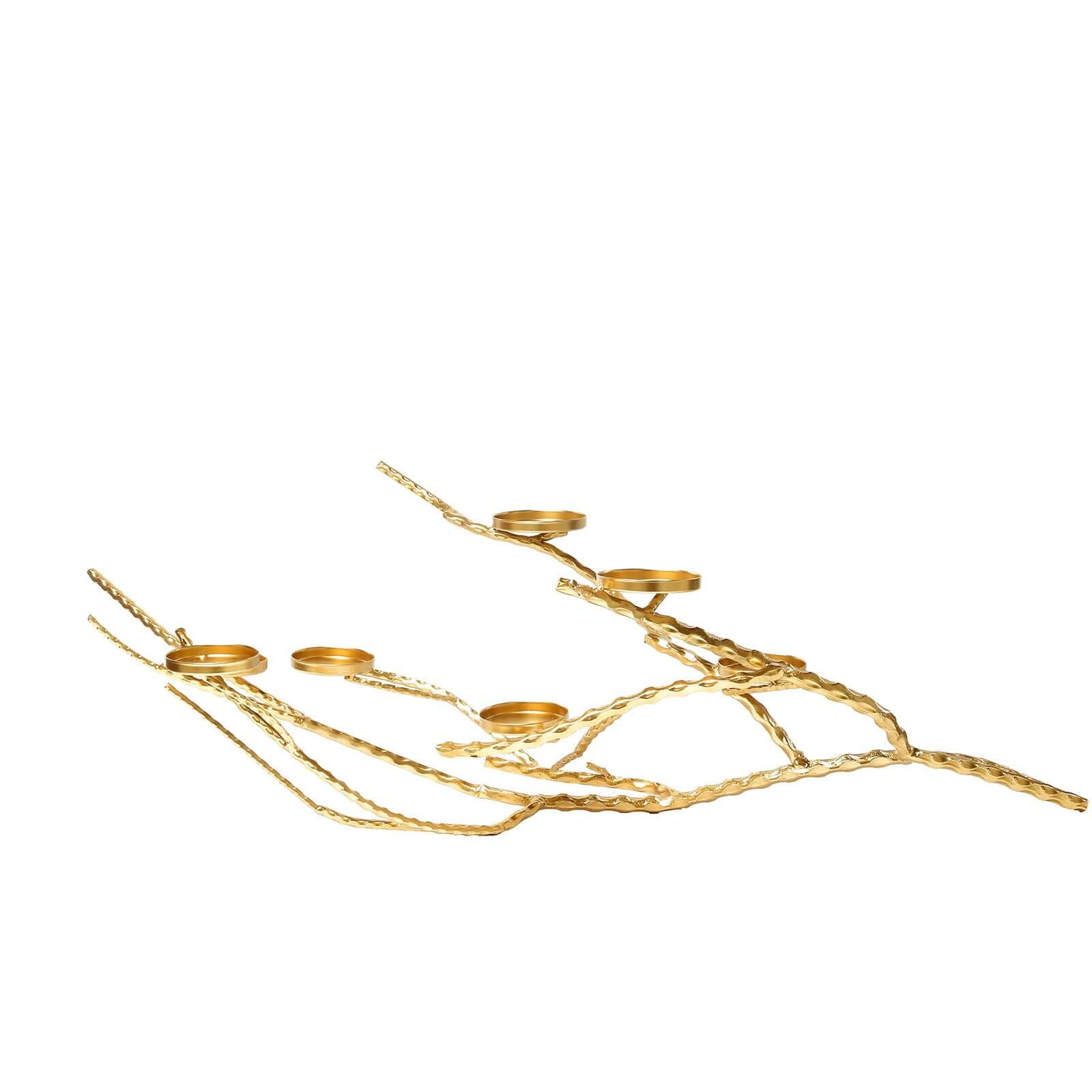 Metal Manzanita Tree Branch Candelabra Candle Holder Stand Gold - Twig Branch Design Table Centerpiece 3ft - Bell Racket Store