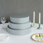 Metal Pedestal Cake Stand Round Design with Rhinestones Silver - Cupcake Holder and Dessert Table Centerpiece 12" - Bell Racket Store