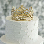 Metal Princess Crown Cake Topper Gold - Exquisite Cake Centerpiece Decor for QuinceaÃ±eras Bridal Showers & Fairytale-Themed Events 2"