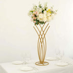 Metal Table Centerpiece Gold Mermaid Tail Design - Wedding Floral Display Flower Frame Stand 2ft - Bell Racket Store