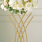 Metal Table Centerpiece Gold Mermaid Tail Design - Wedding Floral Display Flower Frame Stand 2ft - Bell Racket Store