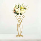 Metal Table Centerpiece Gold Mermaid Tail Design - Wedding Floral Display Flower Frame Stand 2ft - Bell Racket Store