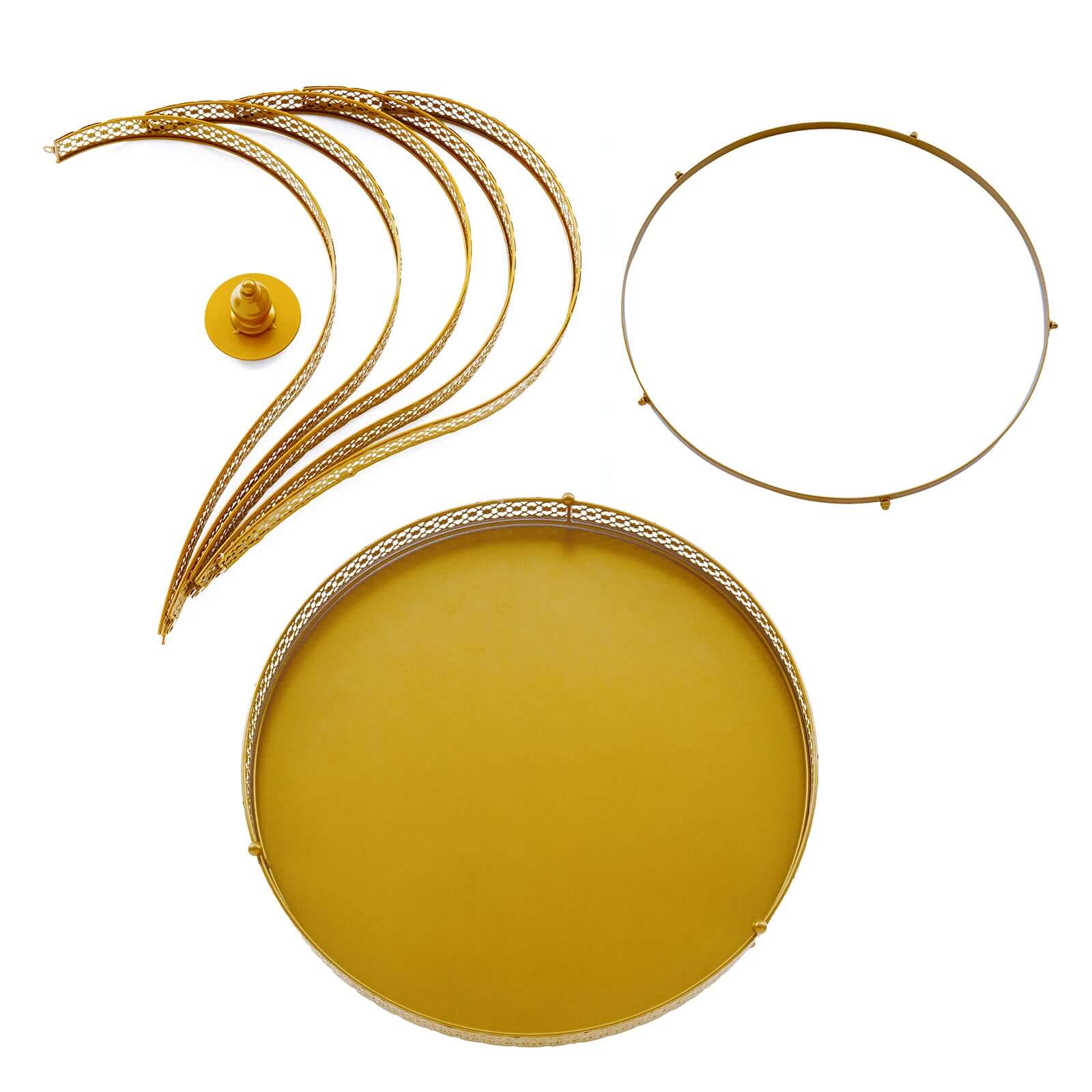 Metal Wedding Cake Stand 26" Gold Princess Crown Style - Exquisite Cupcake Display Holder Centerpiece for Fairy Tale Weddings & Chic Dessert Presentations - Bell Racket Store