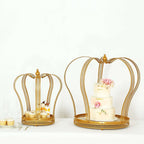 Metal Wedding Cake Stand 26" Gold Princess Crown Style - Exquisite Cupcake Display Holder Centerpiece for Fairy Tale Weddings & Chic Dessert Presentations - Bell Racket Store
