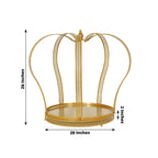 Metal Wedding Cake Stand 26" Gold Princess Crown Style - Exquisite Cupcake Display Holder Centerpiece for Fairy Tale Weddings & Chic Dessert Presentations - Bell Racket Store