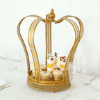 Metal Wedding Cupcake Stand Gold Princess Crown Style - Stunning Dessert Display Holder Centerpiece for Upscale Weddings & Special Occasions 19" - Bell Racket Store