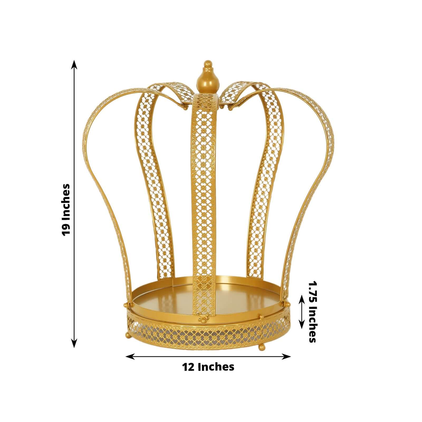Metal Wedding Cupcake Stand Gold Princess Crown Style - Stunning Dessert Display Holder Centerpiece for Upscale Weddings & Special Occasions 19" - Bell Racket Store