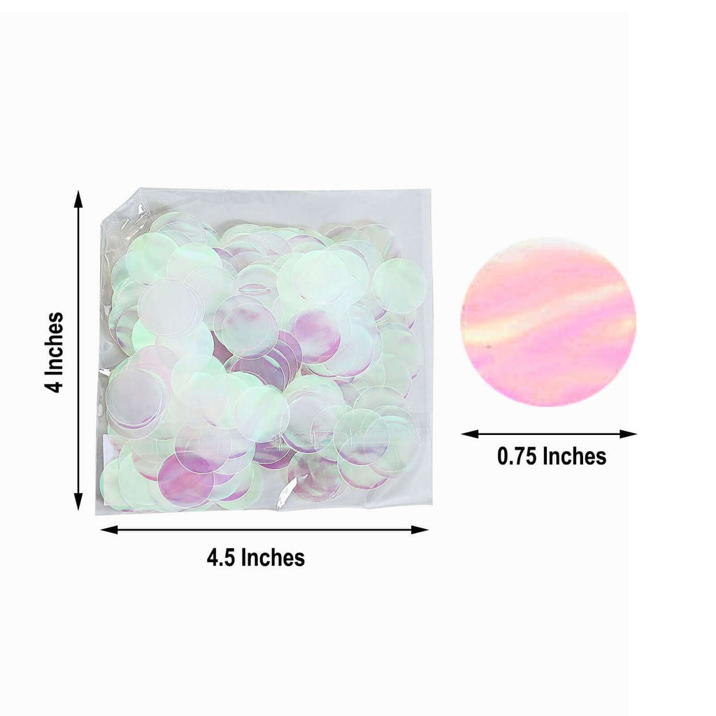 Metallic Round Party Confetti 18G Bag Iridescent Foil, Balloon Table Confetti Glitter Dots for Festive Weddings Baby Bridal Showers & Events