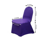 Spandex Chair Cover with Metallic Shimmer Tinsel Back for Banquet Chairs Purple - Fitted Slipcover