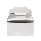 25 Pack Metallic Silver Candy Gift Tote Gable Boxes, Party Favor Treat Bags - 6"x3.5"x7"