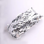Metallic Silver Wavy Foil Fringe Party Backdrop, Curly Tinsel Streamer Photo Booth Curtain - 3ftx6ft - Bell Racket Store
