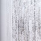 Metallic Silver Wavy Foil Fringe Party Backdrop, Curly Tinsel Streamer Photo Booth Curtain - 3ftx6ft - Bell Racket Store