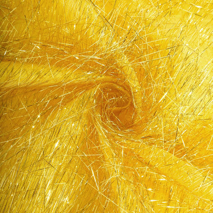 Metallic Tinsel Polyester 12"x108" Table Runner Gold - Shimmery Fringe Shag Event Table Decor - Bell Racket Store