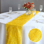 Metallic Tinsel Polyester 12"x108" Table Runner Gold - Shimmery Fringe Shag Event Table Decor - Bell Racket Store