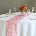 Metallic Tinsel Polyester 12"x108" Table Runner Rose Gold - Shimmery Fringe Shag Table Decor - Bell Racket Store