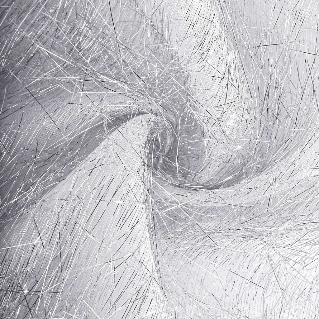 Metallic Tinsel Polyester 12"x108" Table Runner Silver - Shimmery Fringe Shag Table Decor - Bell Racket Store