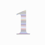 4-Pack Stickers Banner Custom 0-9 Number "1" Design Iridescent - Milestone Age and Date Stick-On Numbers 5"