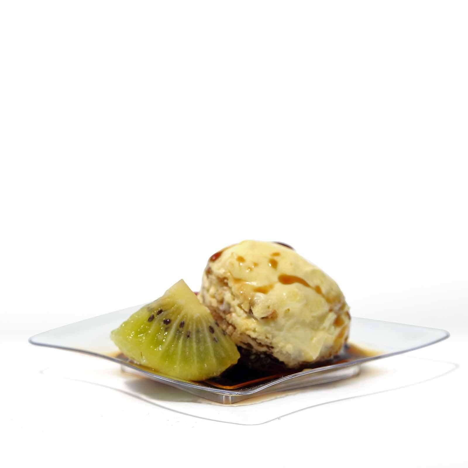 24-Pack Appetizer Plates Mini Wavy Rim Design Clear - Plastic Disposable Plates for Snacks and Parties 3"